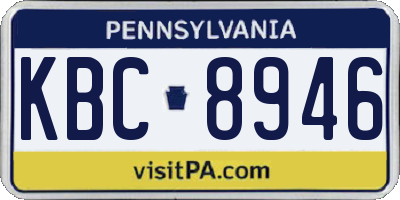 PA license plate KBC8946