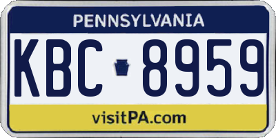 PA license plate KBC8959