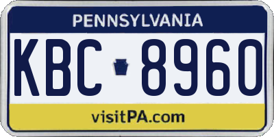 PA license plate KBC8960