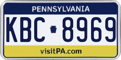 PA license plate KBC8969