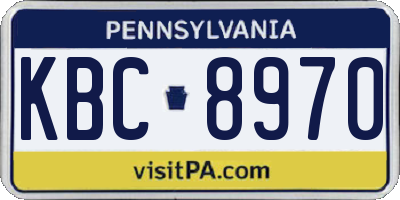 PA license plate KBC8970