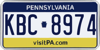 PA license plate KBC8974