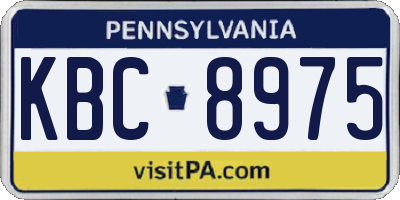 PA license plate KBC8975