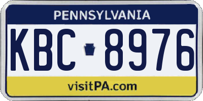 PA license plate KBC8976