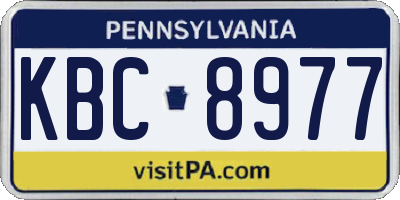 PA license plate KBC8977