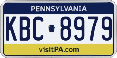 PA license plate KBC8979
