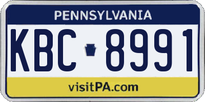 PA license plate KBC8991