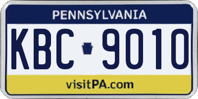 PA license plate KBC9010