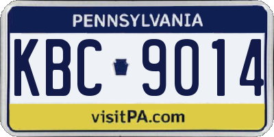 PA license plate KBC9014