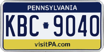 PA license plate KBC9040