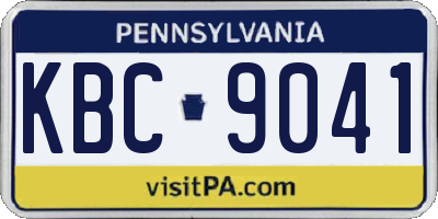 PA license plate KBC9041
