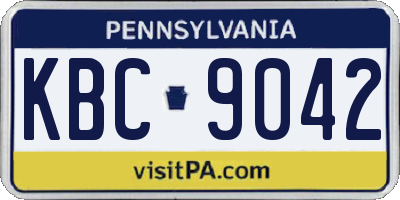 PA license plate KBC9042
