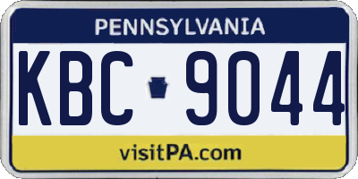 PA license plate KBC9044