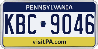 PA license plate KBC9046
