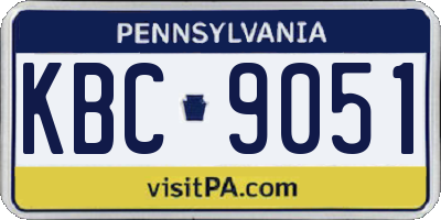 PA license plate KBC9051