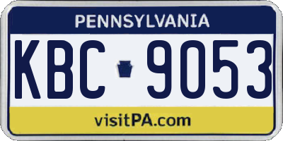 PA license plate KBC9053