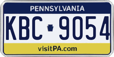 PA license plate KBC9054