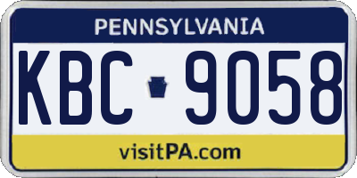 PA license plate KBC9058