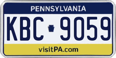 PA license plate KBC9059
