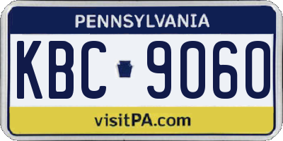 PA license plate KBC9060