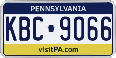 PA license plate KBC9066