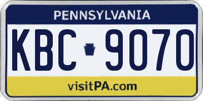PA license plate KBC9070