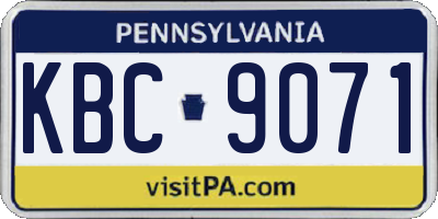 PA license plate KBC9071
