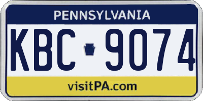 PA license plate KBC9074