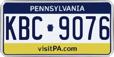 PA license plate KBC9076
