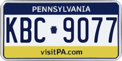 PA license plate KBC9077