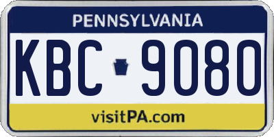 PA license plate KBC9080