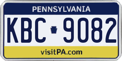 PA license plate KBC9082