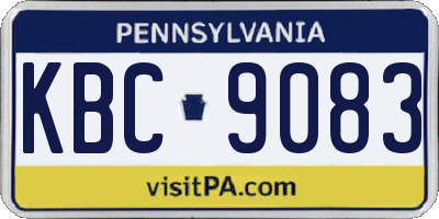 PA license plate KBC9083