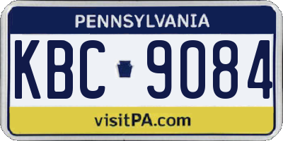 PA license plate KBC9084