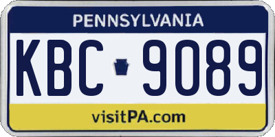 PA license plate KBC9089