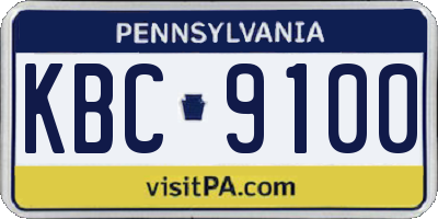 PA license plate KBC9100