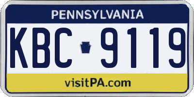 PA license plate KBC9119