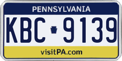 PA license plate KBC9139