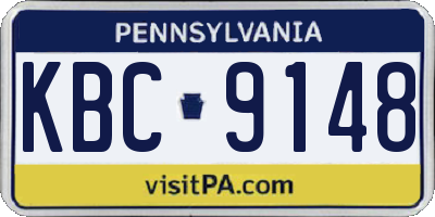 PA license plate KBC9148