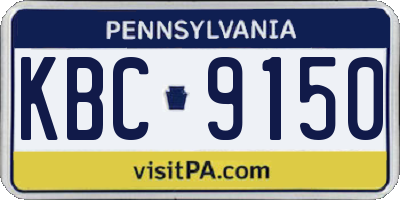 PA license plate KBC9150