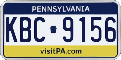 PA license plate KBC9156