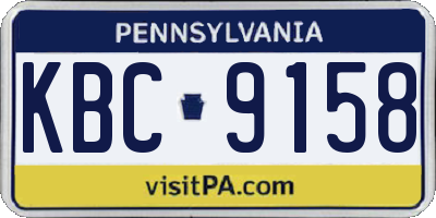 PA license plate KBC9158