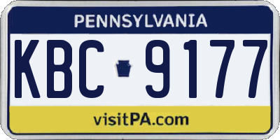 PA license plate KBC9177