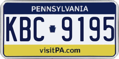 PA license plate KBC9195