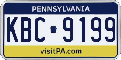 PA license plate KBC9199