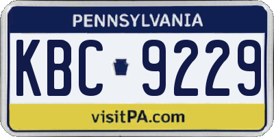 PA license plate KBC9229