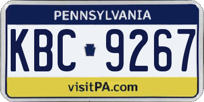 PA license plate KBC9267