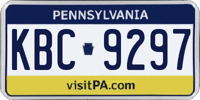 PA license plate KBC9297