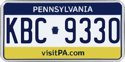 PA license plate KBC9330