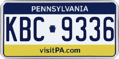 PA license plate KBC9336
